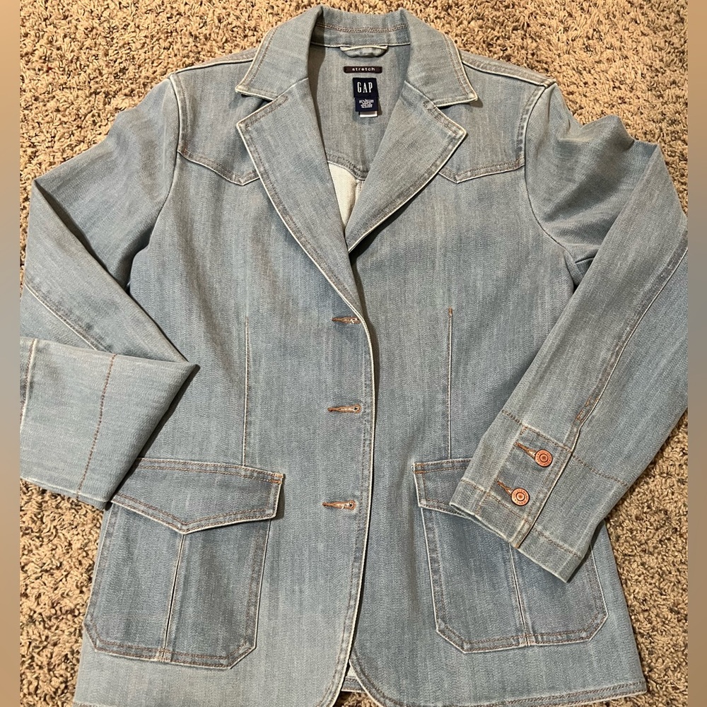 Gap Denim Blazer Jean Jacket Light Wash size Large